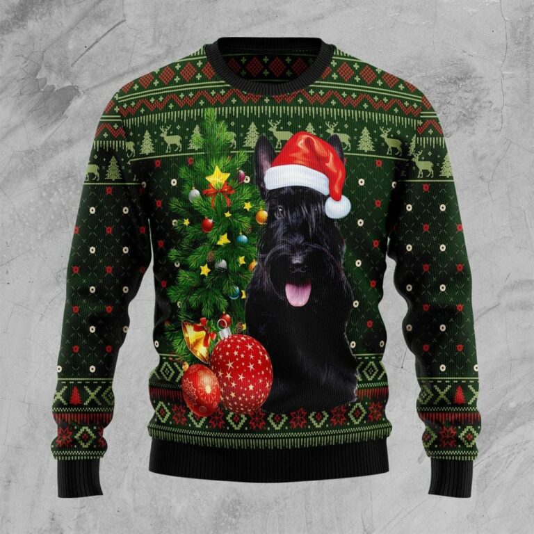 Scottish Terrier Cute Christmas 3D Print Ugly Christmas Sweater RB4378