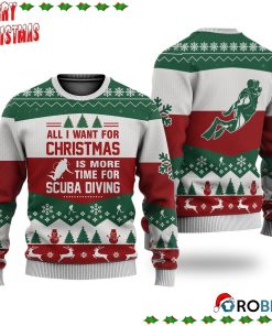 Scuba Diving All I Want For Christmas Ugly Sweatshirt, Sweater
