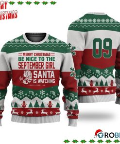 September Girl All Merry Christmas Be Nice Ugly Sweatshirt, Sweater