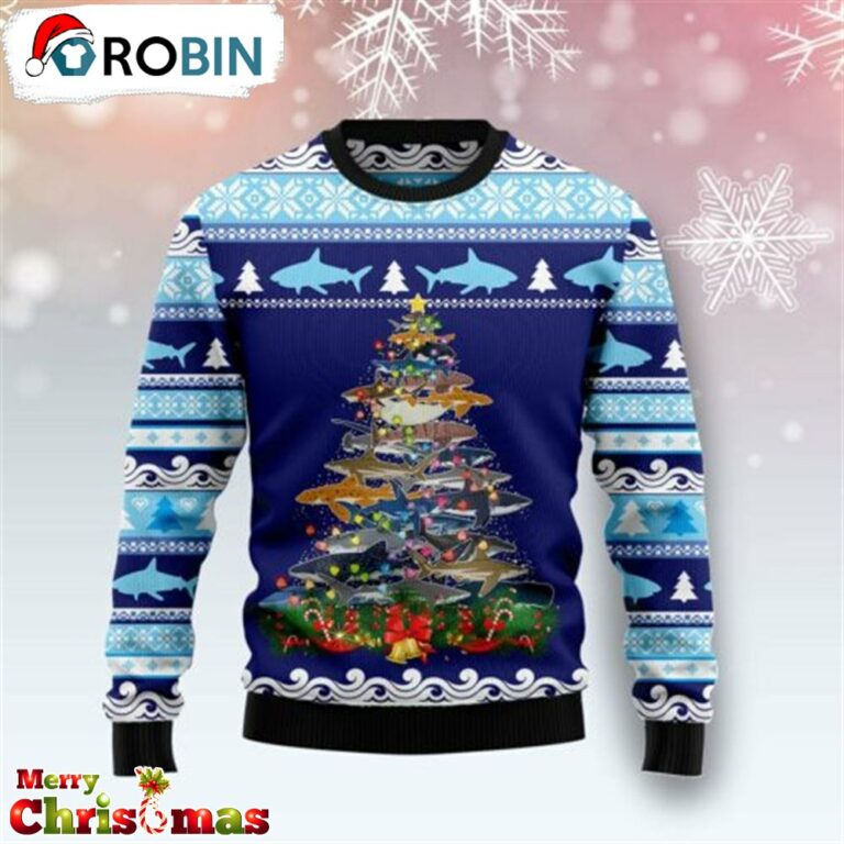 Shark Christmas Tree Ugly Christmas Sweater – Xmas Ugly Sweater