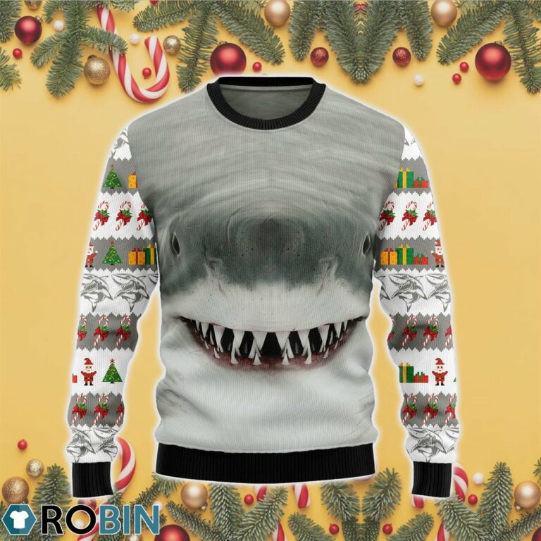 Shark Cute Face Ugly Christmas Sweater RB4370
