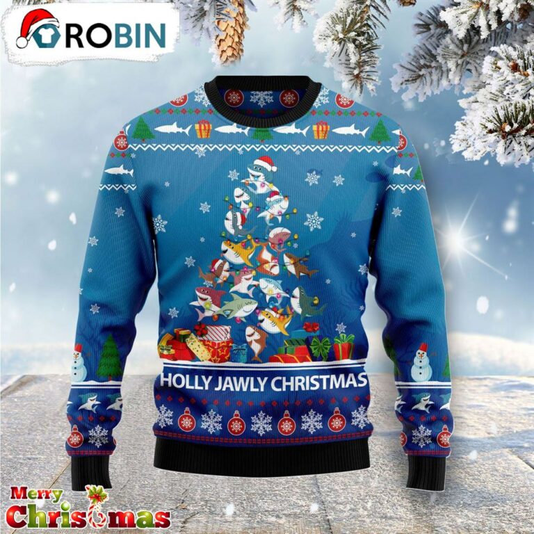 Shark Holly Jawly Christmas Ugly Christmas Sweater – Xmas Ugly Sweater