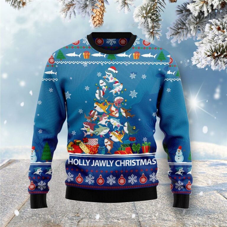 Shark Holly Jawly Christmas Ugly Sweatshirt, Sweater