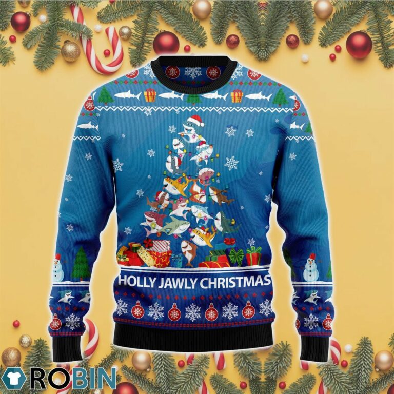 Shark Holly Jawly Ugly Christmas Sweater RB4325
