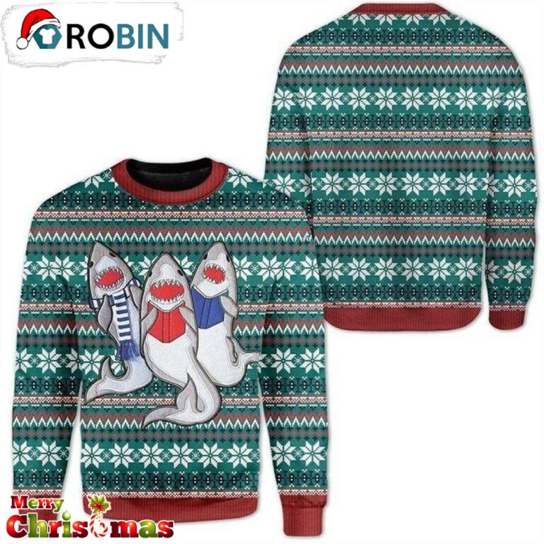 Shark Ugly Christmas Sweater – Xmas Ugly Sweater RB1696