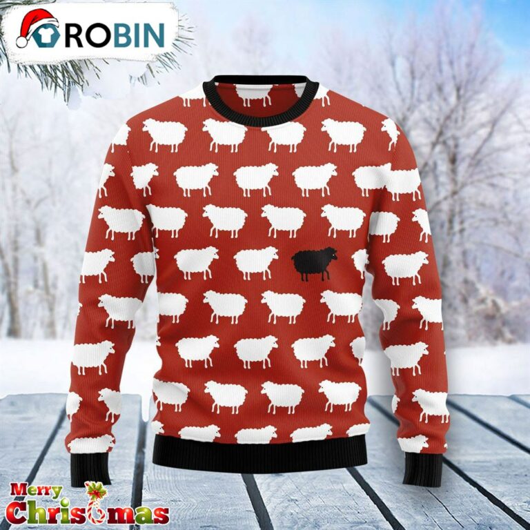 Sheep Black And White Ugly Christmas Sweater – Best Gift For Christmas