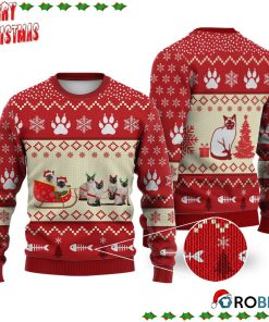Siamese Cat Reindeer Christmas Ugly Sweatshirt, Sweater