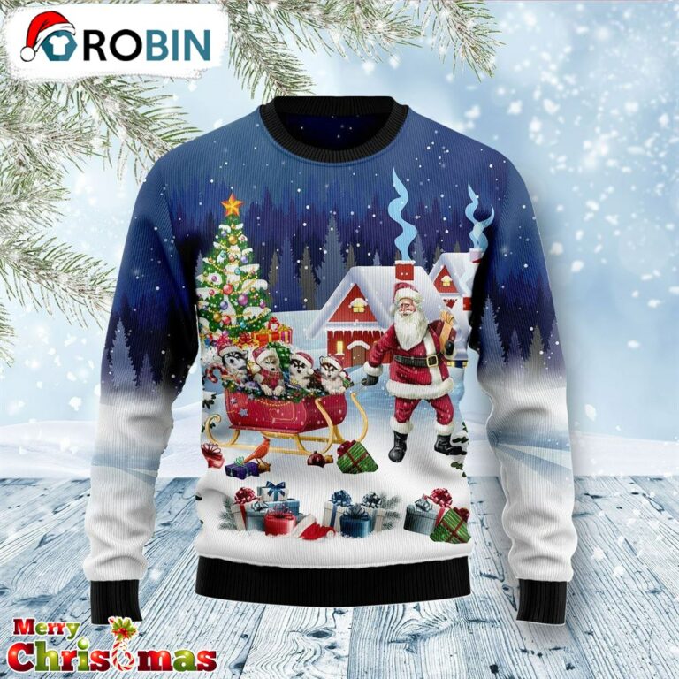 Siberian Husky Dog Ugly Christmas Sweater – Best Gift For Christmas