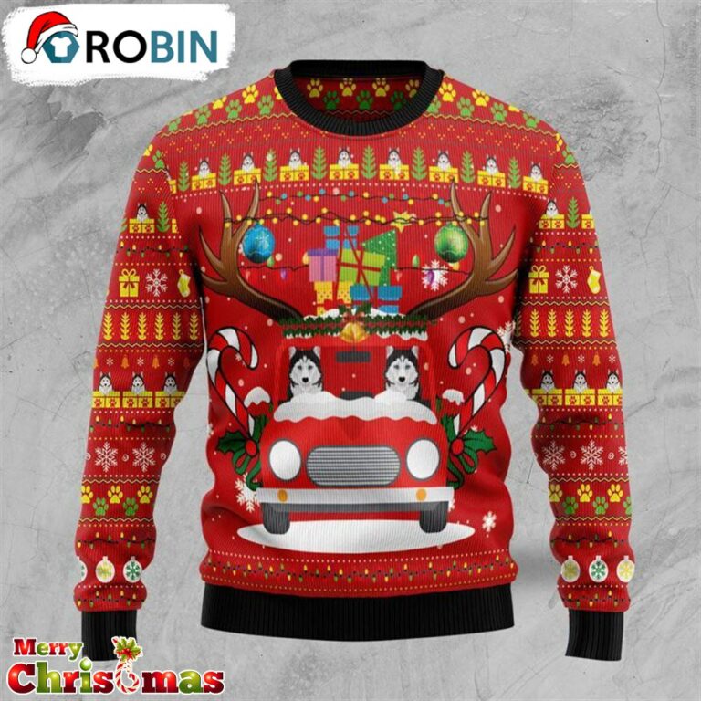 Siberian Husky Dog Ugly Christmas Sweater – Xmas Ugly Sweater