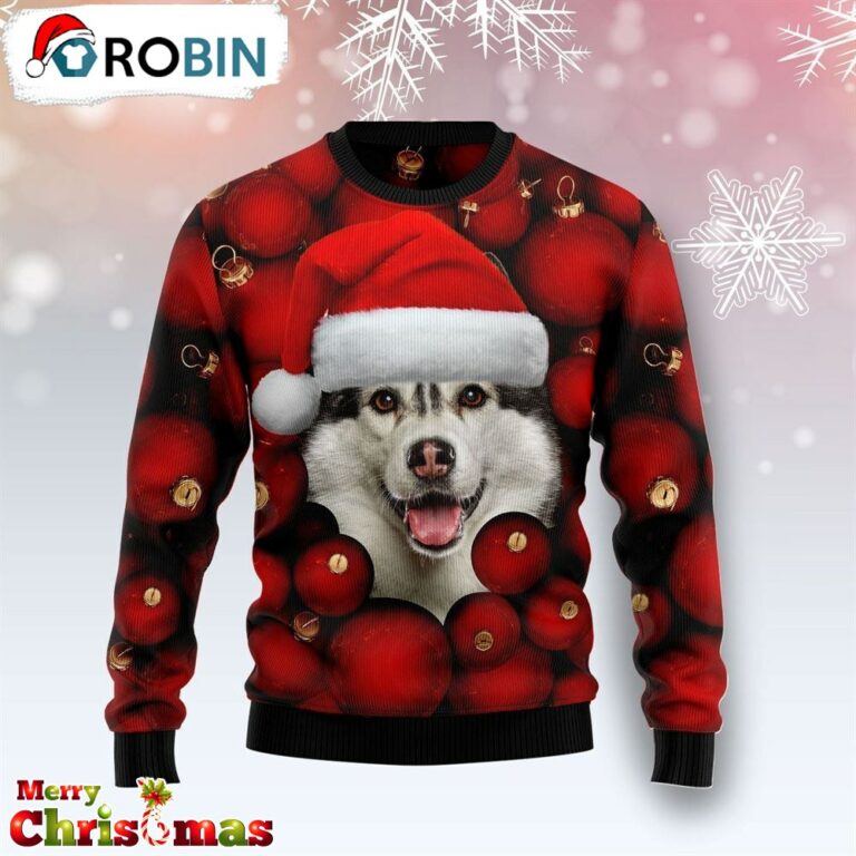 Siberian Husky Ornament Ugly Christmas Sweater – Christmas Outfits Gift