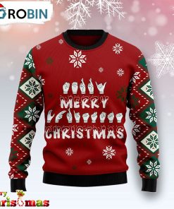 Sign Language Merry Christmas Ugly Christmas Sweater – Best Gift For Christmas