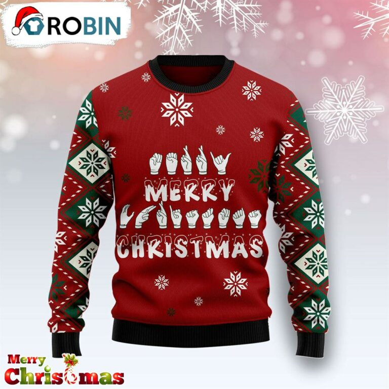 Sign Language Merry Christmas Ugly Christmas Sweater – Best Gift For Christmas