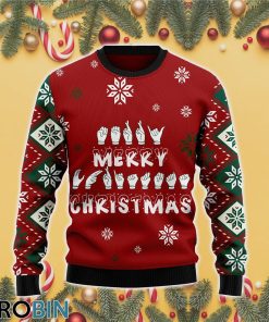 Sign Language Merry Christmas 3D Print Ugly Christmas Sweater RB4492