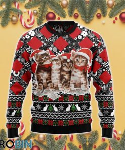 Singing Cats Kitten 3D Print Ugly Christmas Sweater RB4497