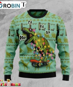 Skateboard Dinosaur Christmas Sweater – Best Xmas Gift