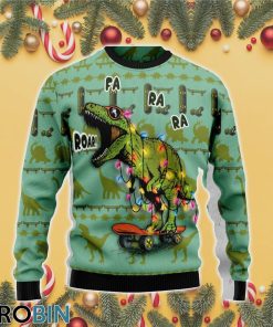 Skateboard Dinosaur 3D Print Ugly Christmas Sweater RB4372