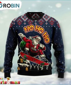 Skater Santa Claus Ugly Christmas Sweater – Best Gift For Christmas
