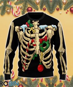 Skeleton Christmas 3D Print Ugly Christmas Sweater RB4372 Skeleton Christmas 3D Print Ugly Christmas Sweater RB4372