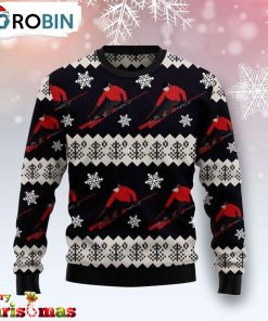 Skiing Snowflake Ugly Christmas Sweater – Xmas Ugly Sweater