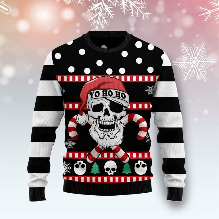 Skull Creepmas All Over Printed Ugly Sweatshirt, Sweater