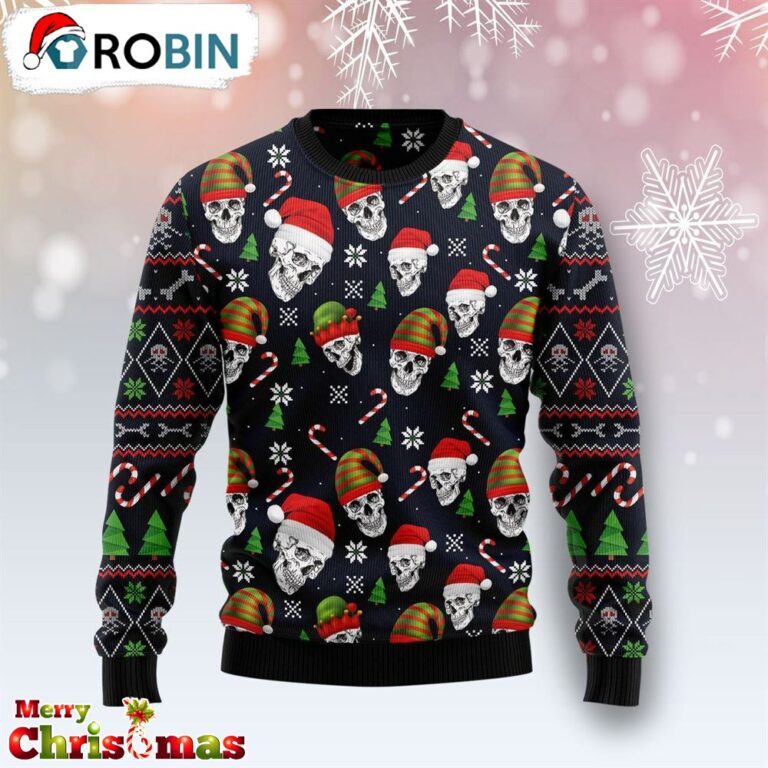 Skull Face Ugly Christmas Sweater – Lover Xmas Sweater Gift – Xmas Ugly Sweater