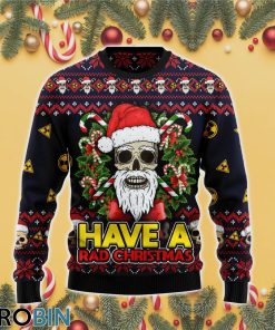 Skull Have A Rad Christmas 3D Print Ugly Christmas Sweater RB4375