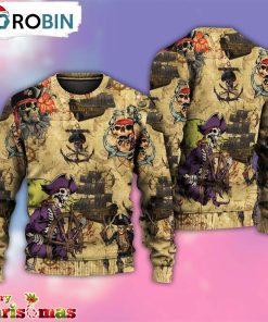 Skull Pirate So Scary Ugly Christmas Sweater – Christmas Outfits Gift – Retro Christmas Sweater