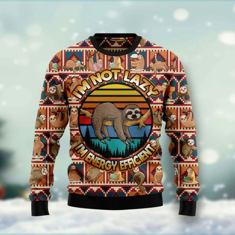 Sloth All Over Printed Ugly Sweatshirt, Sweater