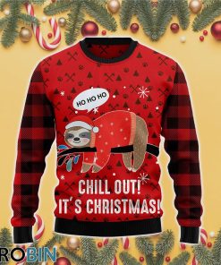 Sloth Chill Out Ugly Christmas Sweater RB4329