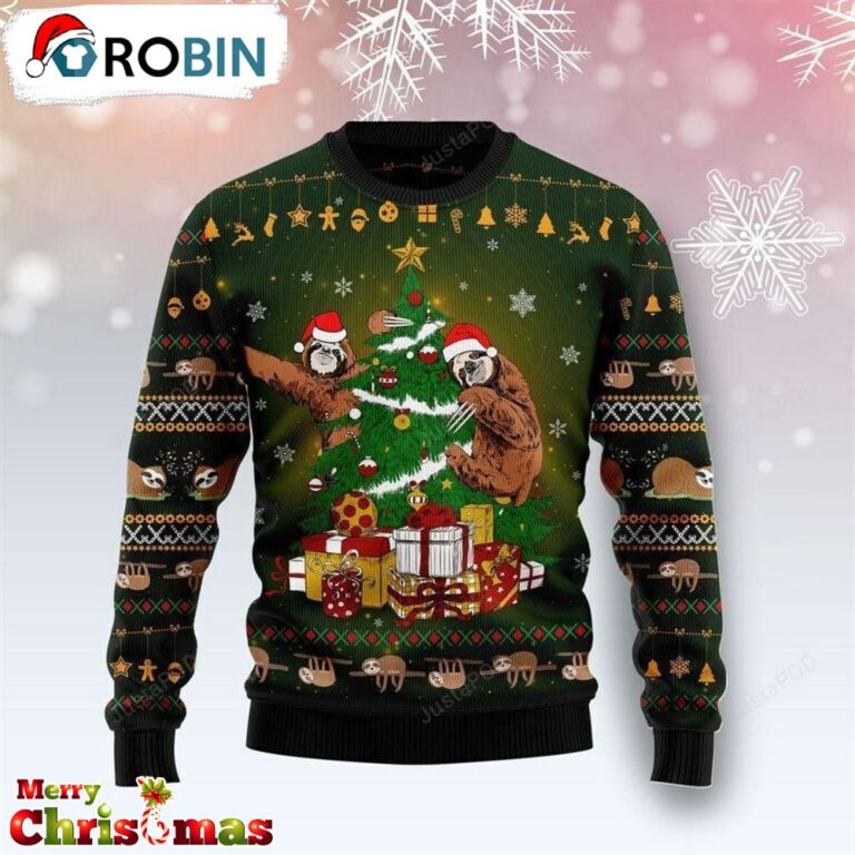 Sloth Christmas Tree Ugly Christmas Sweater – Gift For Christmas