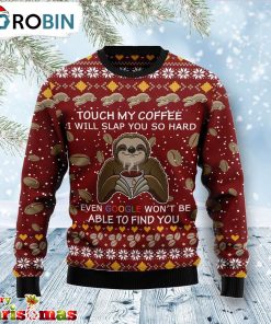 Sloth Coffee Ugly Christmas Sweater – Xmas Jumper Holiday Pullover