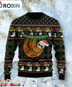 Sloth Light Xmas Ugly Christmas Sweater – Lover Xmas Sweater Gift – Xmas Ugly Sweater