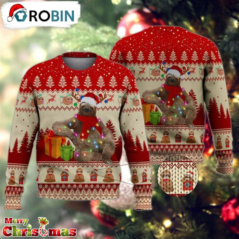 Sloth Merry Christmas Ugly Christmas Sweater – Retro Christmas Sweater