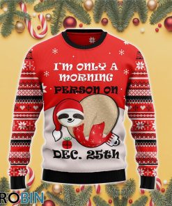 Sloth Morning 3D Print Ugly Christmas Sweater RB4424