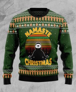 Sloth Namaste Christmas Ugly Sweatshirt, Sweater