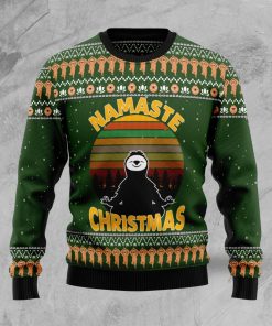 Sloth Namaste 3D Print Ugly Christmas Sweater RB4423