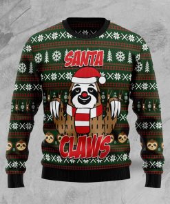 Sloth Santa Claws 3D Print Ugly Christmas Sweater RB4422