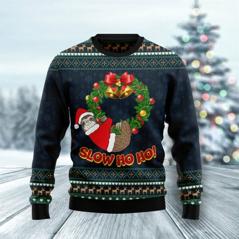Sloth Slow Ho Ho Christmas Ugly Sweatshirt, Sweater