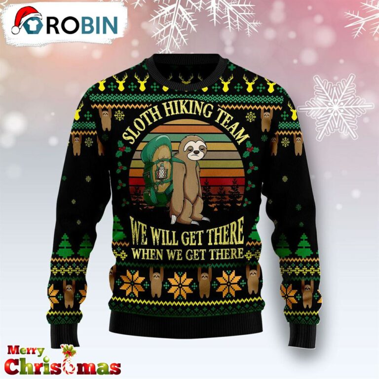 Sloth Team Holiday Ugly Christmas Sweater – Retro Christmas Sweater