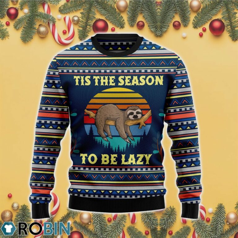 Sloth Tis The Season 3D Print Ugly Christmas Sweater RB4430