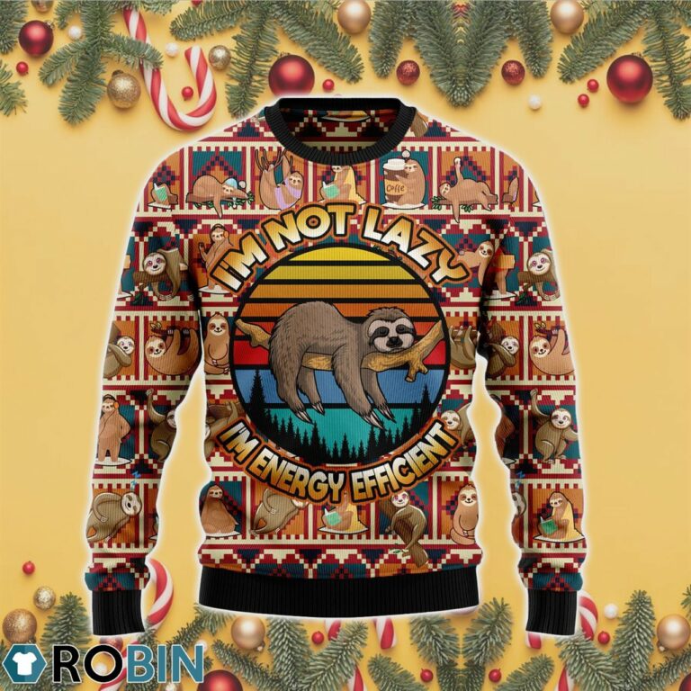 Sloth 3D Print Ugly Christmas Sweater RB4428