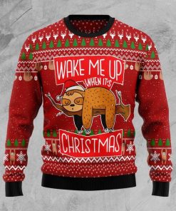 Sloth Wake Me Up When Its Christmas Ugly Sweatshirt, Sweater