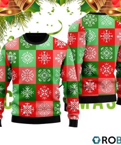 Snow Patchwork Funny Holiday Pattern Ugly Christmas Sweater RB2428