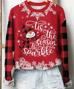 Snowman Its The Season To Sparkle Ugly Christmas Sweatshirt – Sweater