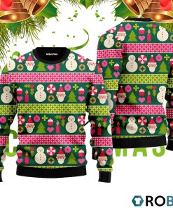 Snowman Santa In Green Ugly Christmas Sweater RB2473