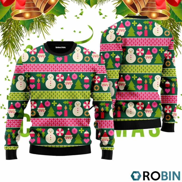 Snowman Santa In Green Ugly Christmas Sweater RB2473