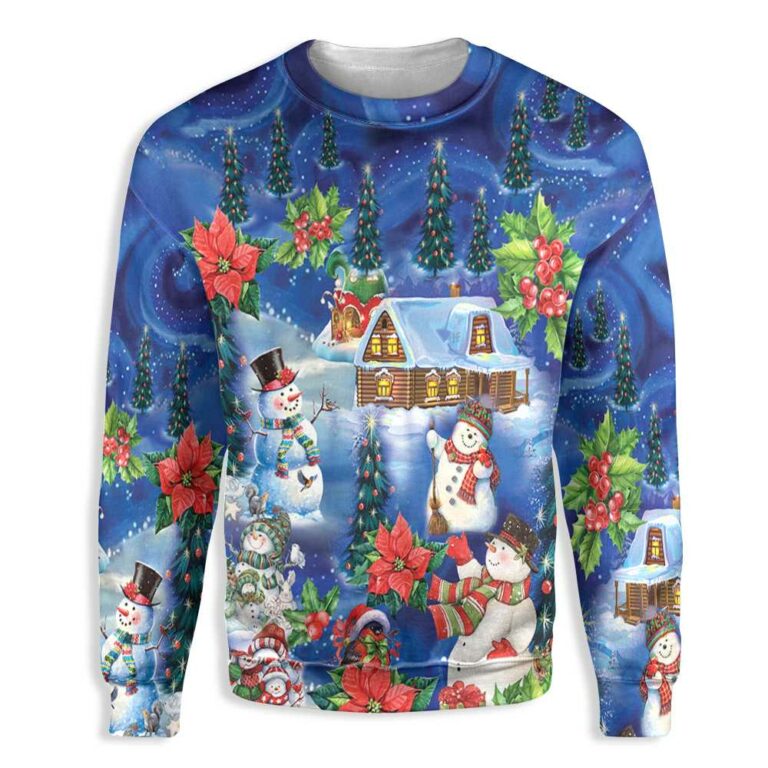 Snowmen Celebrate Christmas Ugly Christmas Sweatshirt – Sweater