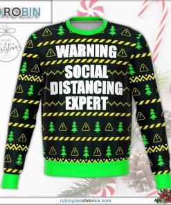 Social Distancing Expert Funny Ugly Christmas Sweater