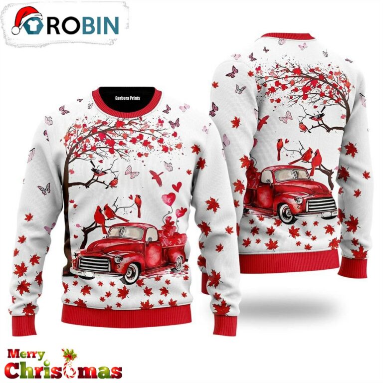 Spring Red Truck Ugly Christmas Sweater – Lover Xmas Sweater Gift
