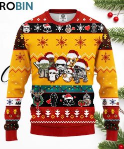 star wars cute ugly christmas sweater yellow 2 1 sky3wc